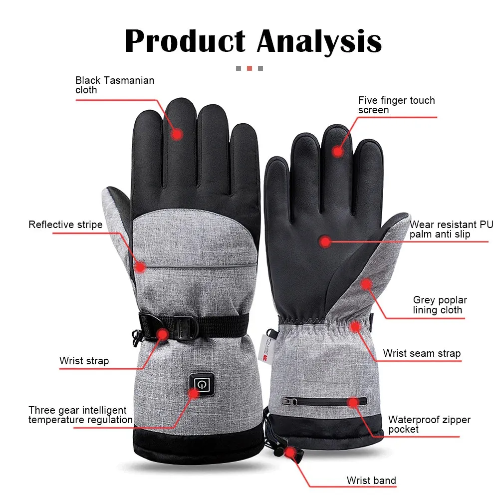 Winter Heating Gloves Touch Screen 3M Cotton Hand Warmer Electric Thermal Gloves Waterproof Snowboard Cycling Moto Ski Outdoor