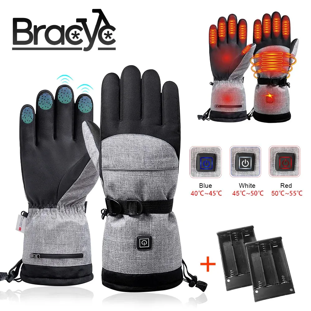 Winter Heating Gloves Touch Screen 3M Cotton Hand Warmer Electric Thermal Gloves Waterproof Snowboard Cycling Moto Ski Outdoor