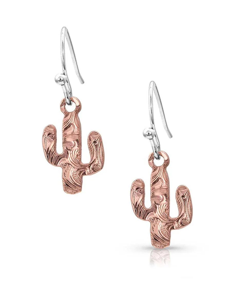 Women's Desert Darling Rose Cactus Earrings