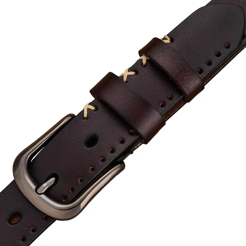 Women's Genuine Leather Designer Stitched Belt