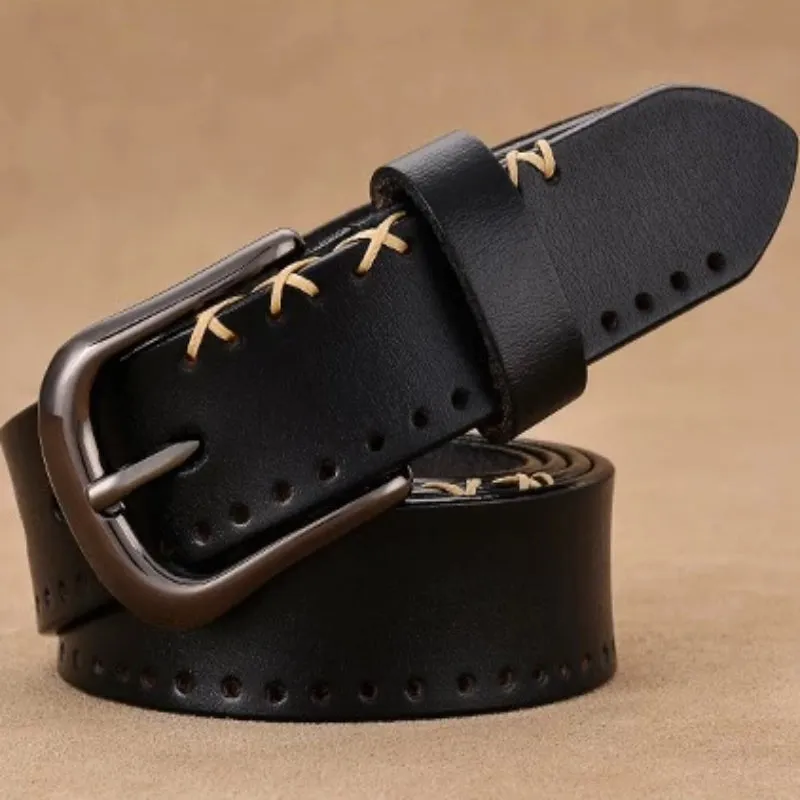 Women's Genuine Leather Designer Stitched Belt