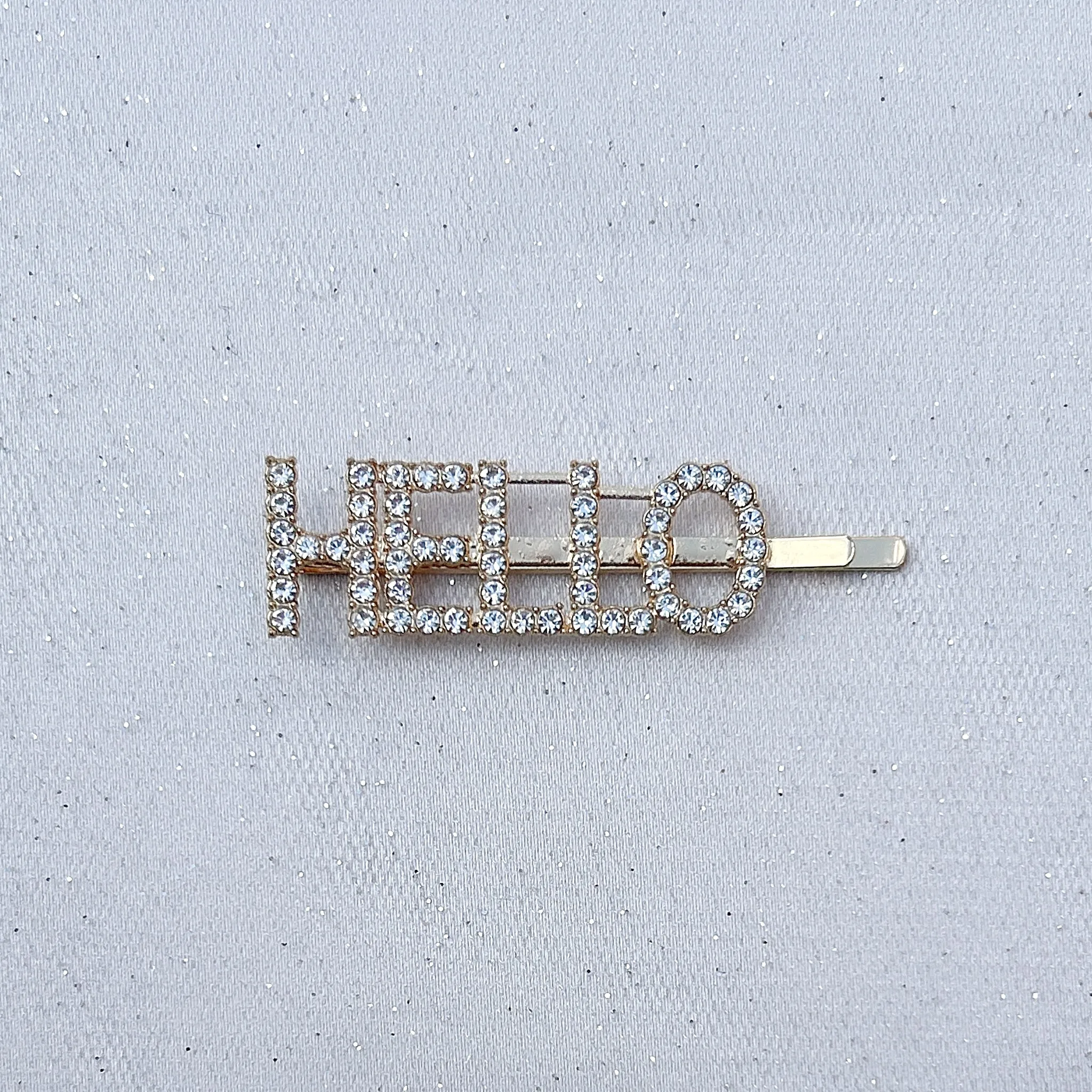 Word Hair Clip Word Hair Slide Diamante Hair Grip Gold