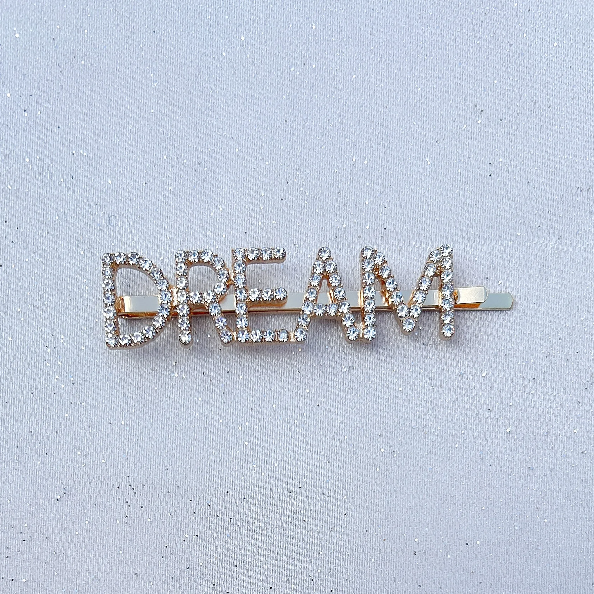 Word Hair Clip Word Hair Slide Diamante Hair Grip Gold