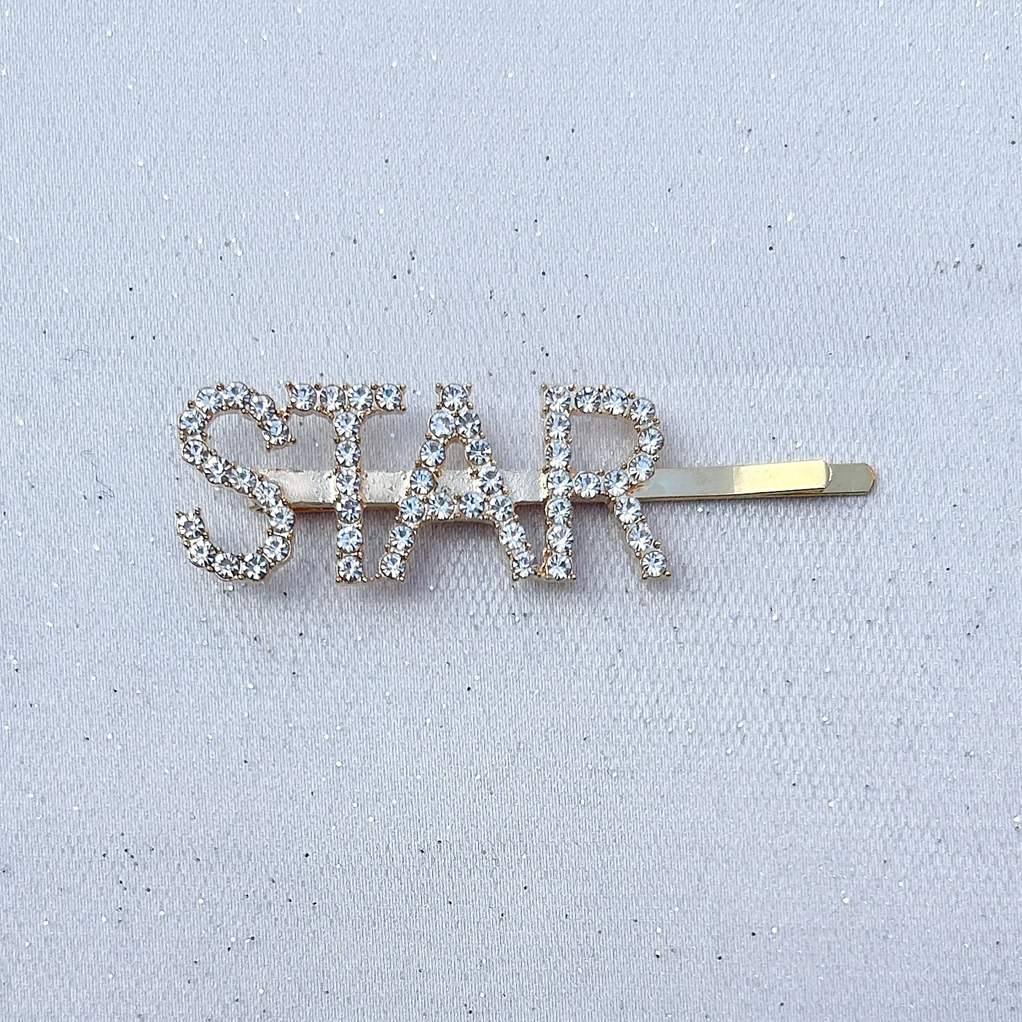 Word Hair Clip Word Hair Slide Diamante Hair Grip Gold