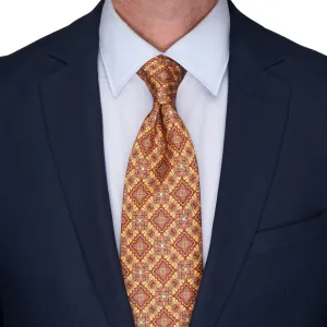 Yellow Medieval Art Duchesse Silk Tie